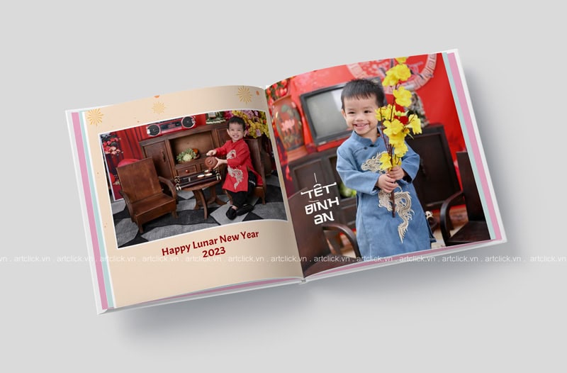in album ảnh Tết gia đình