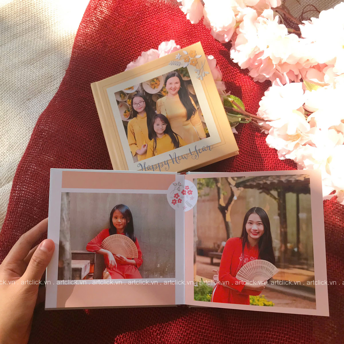 in album ảnh Tết gia đình mini