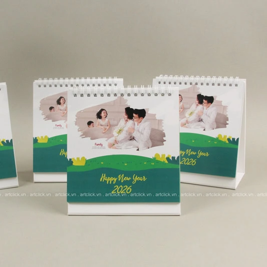 in lịch để bàn chữ a