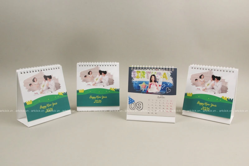 in lịch để bàn chữ a